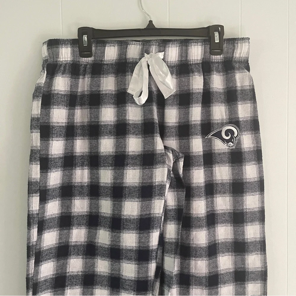 NFL Team Apparel Women’s Los Angeles Rams Plaid Flannel Pajama Pants Size Large